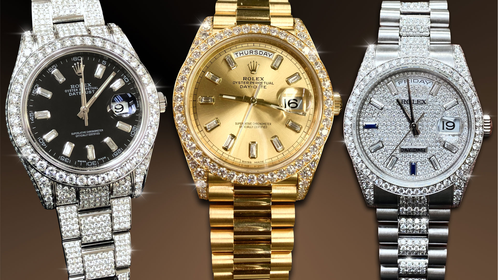 high quality diamond setting for rolex watches